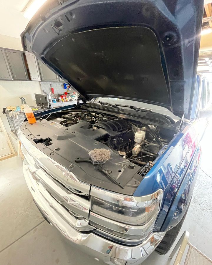 Silverado engine bay, after