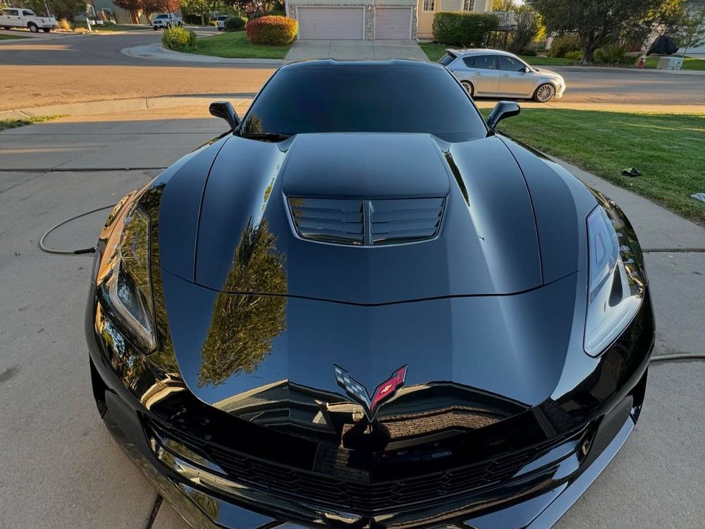 Black Corvette after an exterior detail